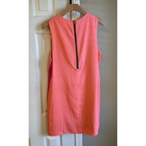 Naven Neon Pop Pink Orange Sporty Twiggy sleeveless mini Dress Size Large